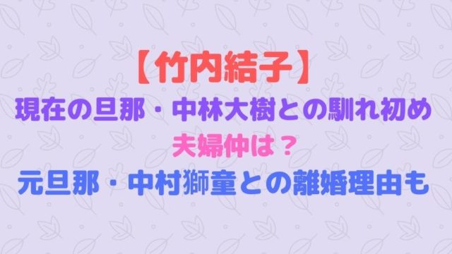 竹内結子 現在の旦那 中林大樹 馴れ初めや夫婦仲は 元旦那 中村獅童 との離婚理由も ソロモンnews