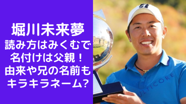 堀川未来夢の読み方はみくむで名付けは父親！由来や兄の名前もキラキラネームだった？